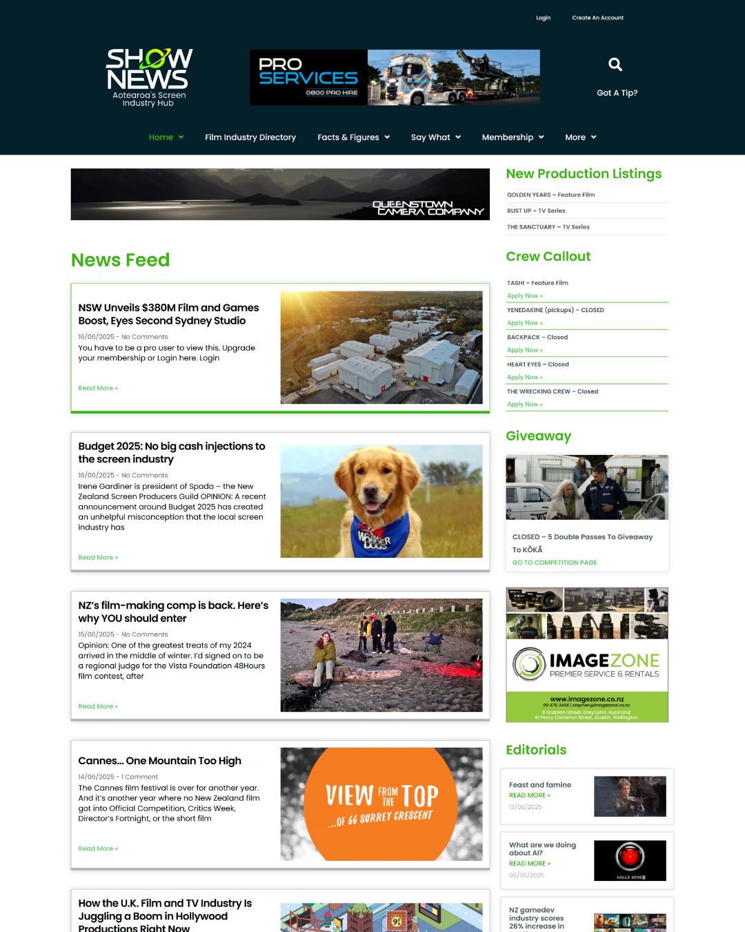ShowNews Website Design Work